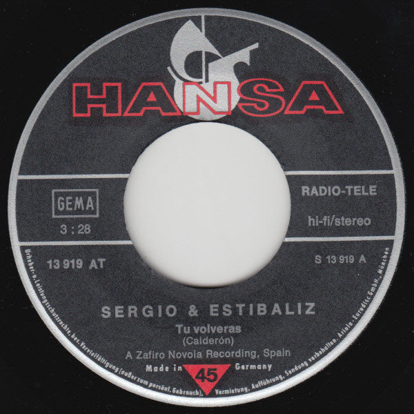 Sergio Y Estibaliz : Tu Volveras - Festival De Eurovision 1975 (7", Single)