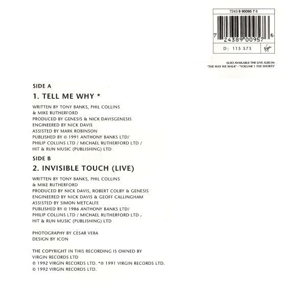 Genesis : Tell Me Why (7", Single)