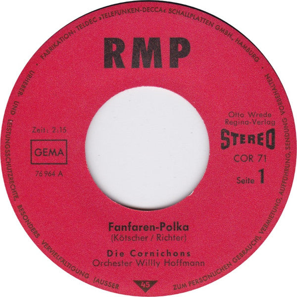 Die Cornichons : Fanfaren-Polka / Bei Uns Im Hinterwald (7", Single)