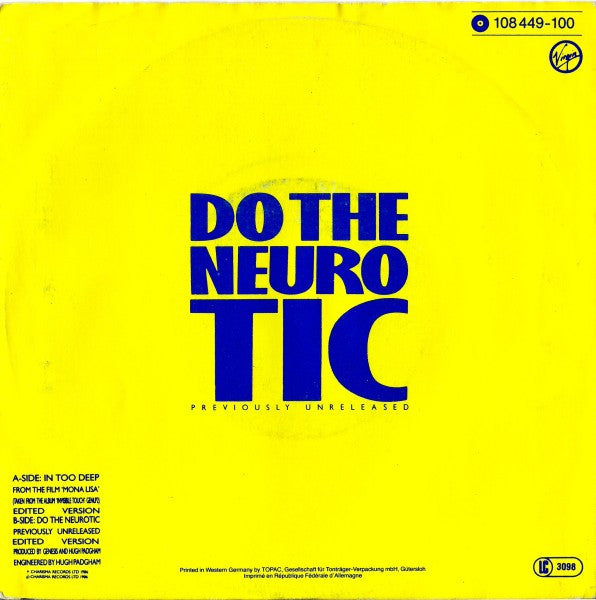 Genesis : In Too Deep (7", Single)