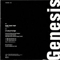 Genesis : Tonight, Tonight, Tonight (7", Single)