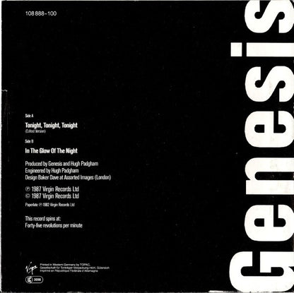 Genesis : Tonight, Tonight, Tonight (7", Single)