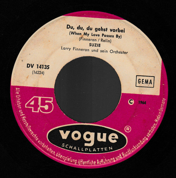 Suzie (2), Larry Finneran Und Sein Orchester : Johnny Komm' / Du, Du, Du Gehst Vorbei (7", Single)