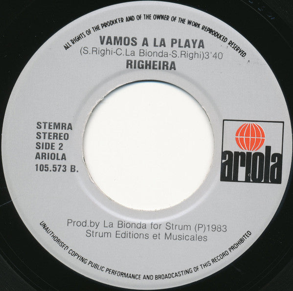 Righeira : Vamos A La Playa (7", Single)