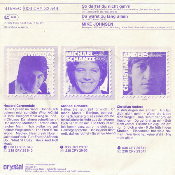 Mike Johnsen (3) : So Darfst Du Nicht Geh'n (7", Single)
