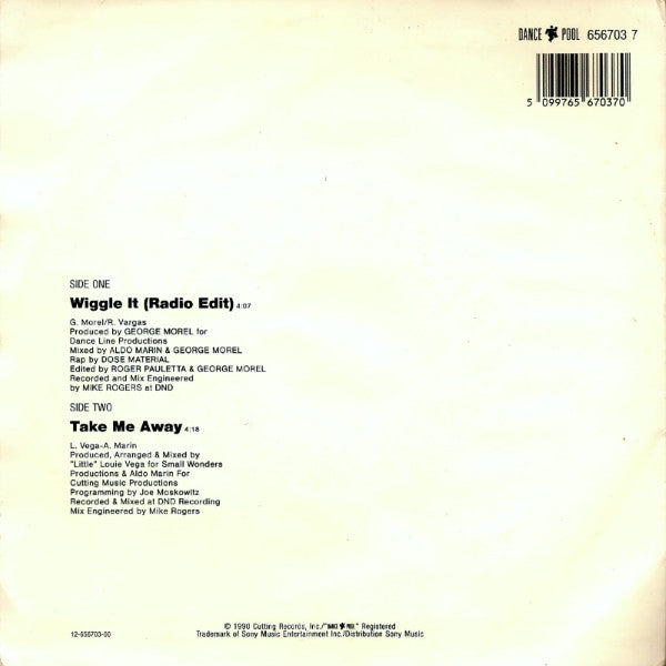 2 In A Room : Wiggle It (7", Single)