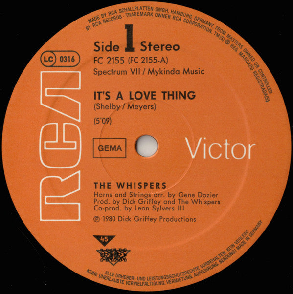 The Whispers : It's A Love Thing (12", Single)