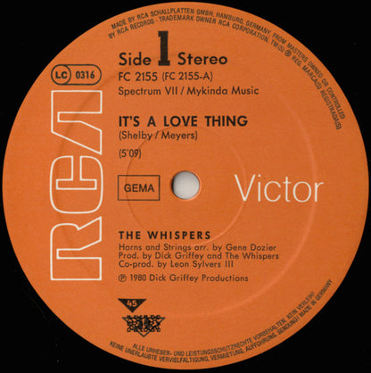 The Whispers : It's A Love Thing (12", Single)