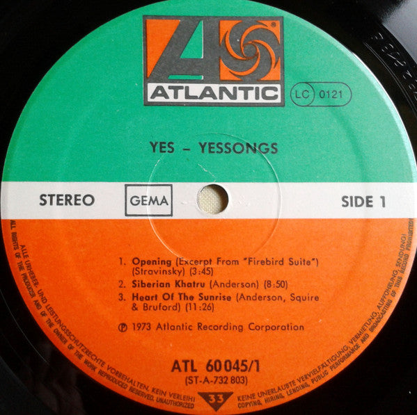 Yes : Yessongs (3xLP, Album, RP, 3-P)