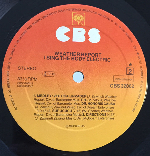 Weather Report : I Sing The Body Electric (LP, Album, RE)
