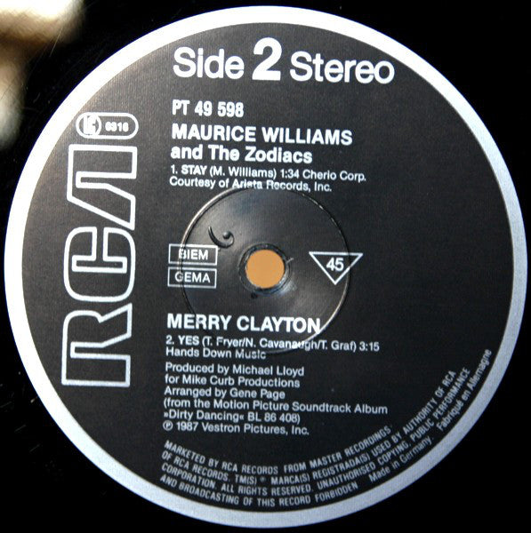 Patrick Swayze Featuring Wendy Fraser / Maurice Williams & The Zodiacs / Merry Clayton : She's Like The Wind (12", Maxi)