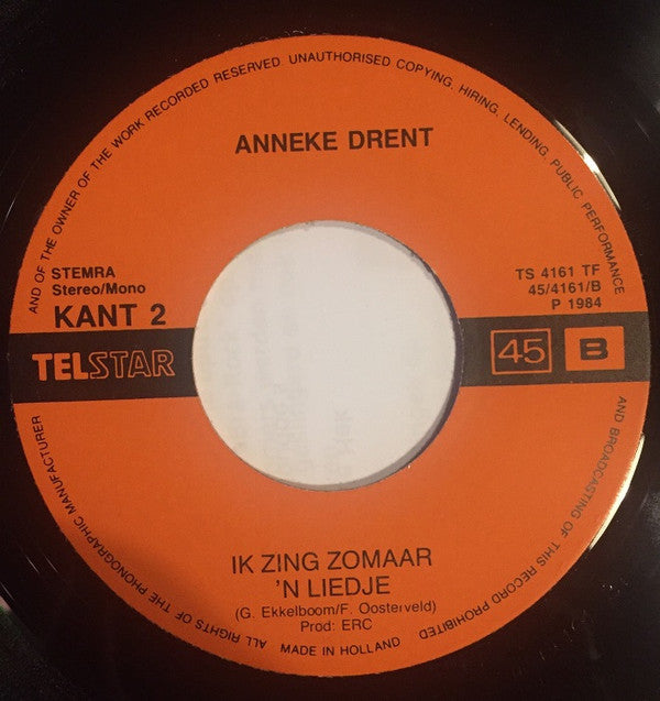 Anneke Drent : Bruidsboeket / Zomaar 'n Liedje (7", Single)