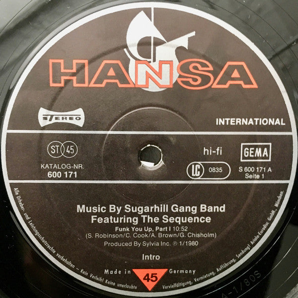 Sugarhill Gang Band Featuring The Sequence : Funk You Up, Part 2 (12")