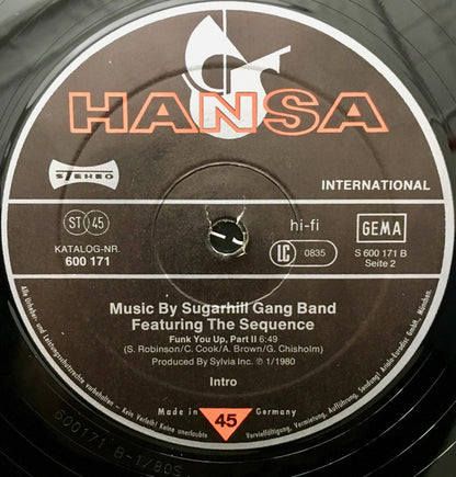 Sugarhill Gang Band Featuring The Sequence : Funk You Up, Part 2 (12")