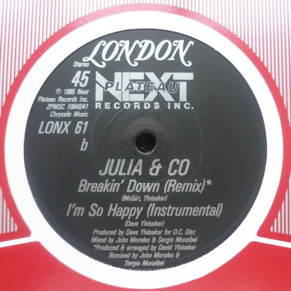 Julia & Co* : I'm So Happy / Breakin' Down (12")
