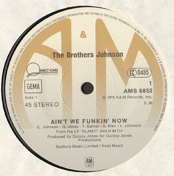 Brothers Johnson : Ain't We Funkin' Now / Ride-O-Rocket (12", Maxi, Ltd)