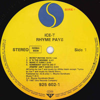 Ice-T : Rhyme Pays (LP, Album)