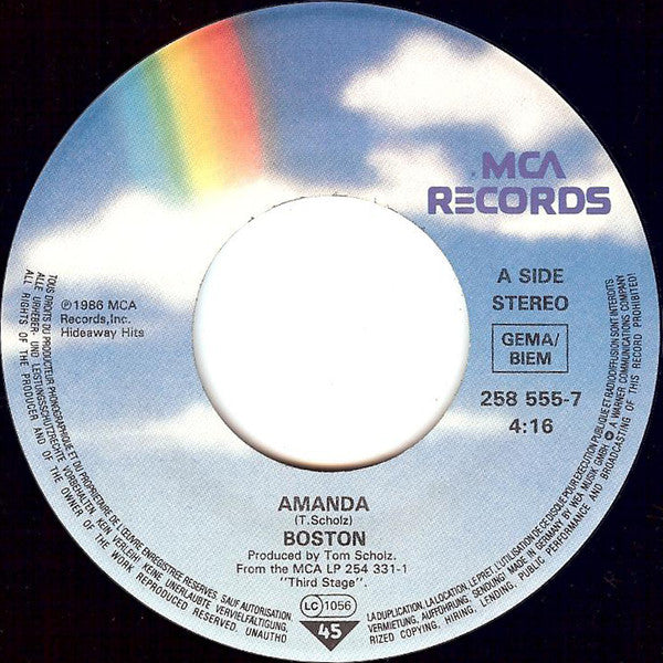 Boston : Amanda (7", Single)