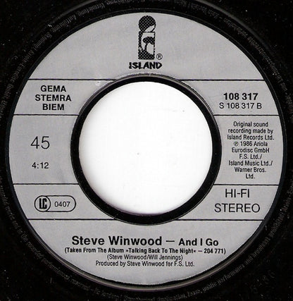 Steve Winwood : Higher Love (7", Single)