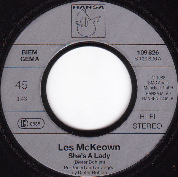 Les McKeown : She's A Lady (7", Single)