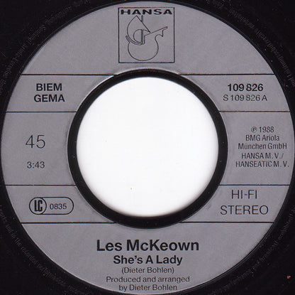 Les McKeown : She's A Lady (7", Single)