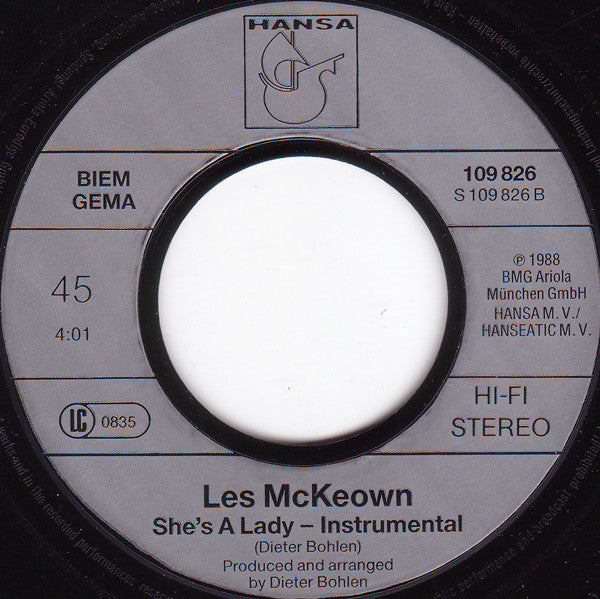 Les McKeown : She's A Lady (7", Single)