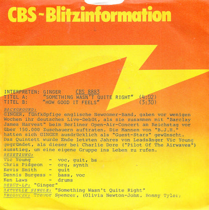 Ginger (11) : Something Wasn't Quite Right (7", Single, Promo)