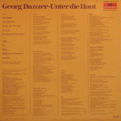 Georg Danzer : Unter Die Haut (LP, Album, Inj)