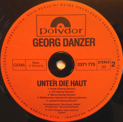 Georg Danzer : Unter Die Haut (LP, Album, Inj)