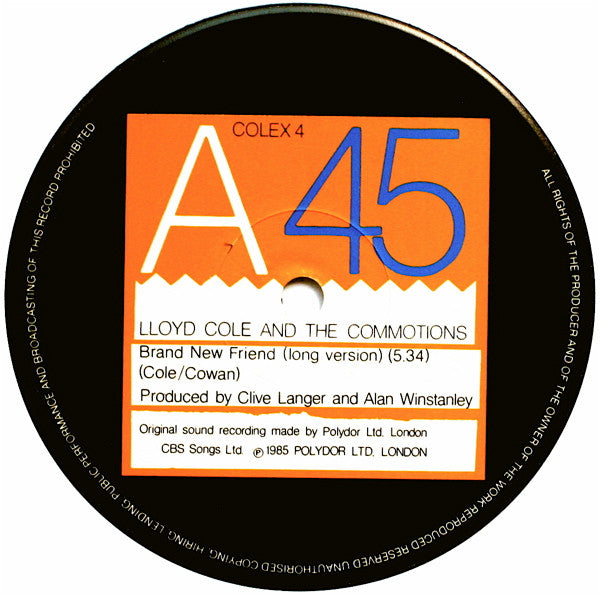 Lloyd Cole And The Commotions* : Brand New Friend (12", Maxi)