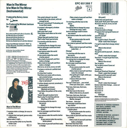 Michael Jackson : Man In The Mirror (7", Single)