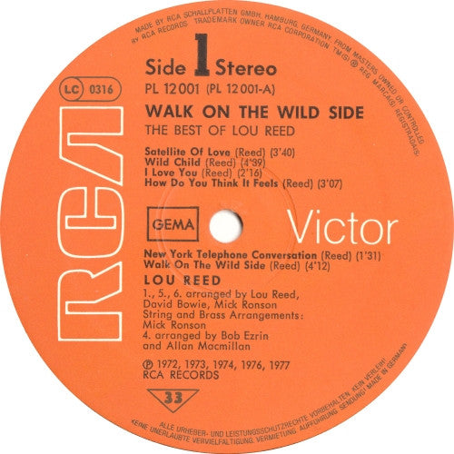 Lou Reed : Walk On The Wild Side - The Best Of Lou Reed (LP, Comp)