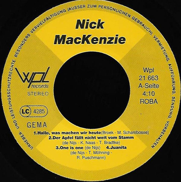 Nick MacKenzie : Goldene Hits (Medley) (7", EP)