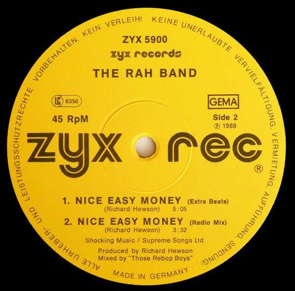 The Rah Band* : Nice Easy Money (Intruders In The House) (12")