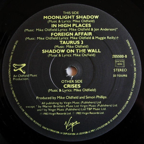 Mike Oldfield : Crises (LP, Album, Dis)