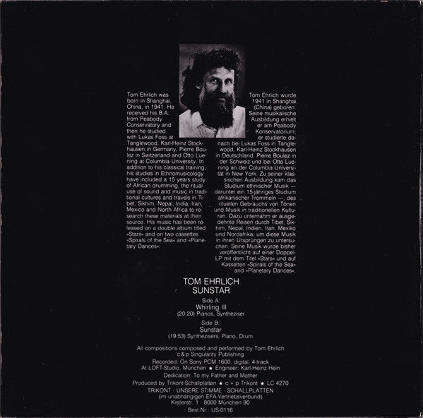 Tom Ehrlich : Sunstar (LP, Album)