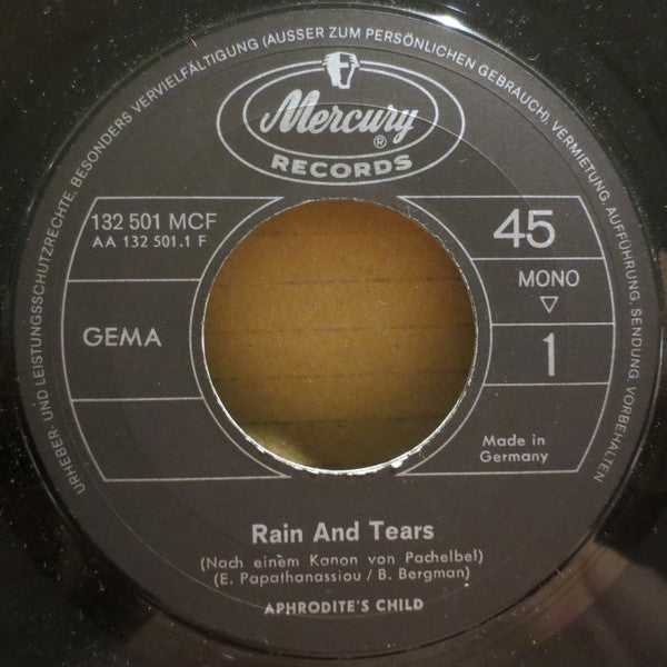 Aphrodite's Child : Rain And Tears (7", Single, Mono)