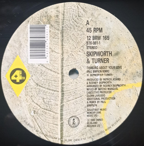 Skipworth & Turner : Thinking About Your Love (Remix) (12", Col)