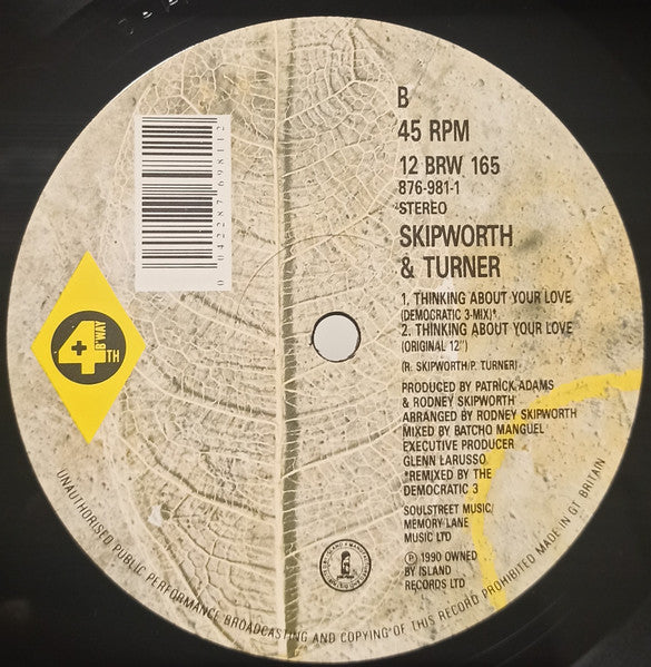 Skipworth & Turner : Thinking About Your Love (Remix) (12", Col)