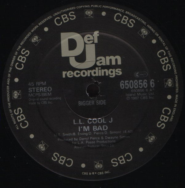 L.L. Cool J* : I'm Bad (12", Pic)