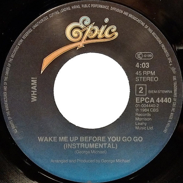 Wham! : Wake Me Up Before You Go-Go (7", Single)