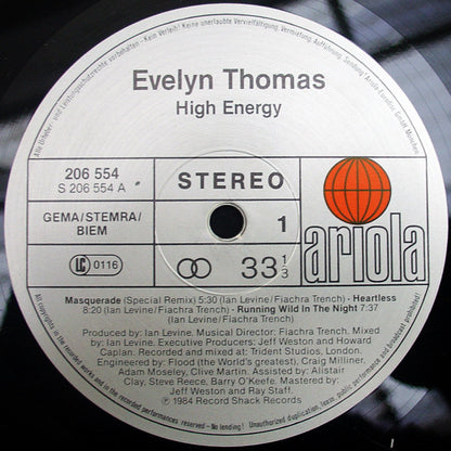 Evelyn Thomas : High Energy (LP, Album)
