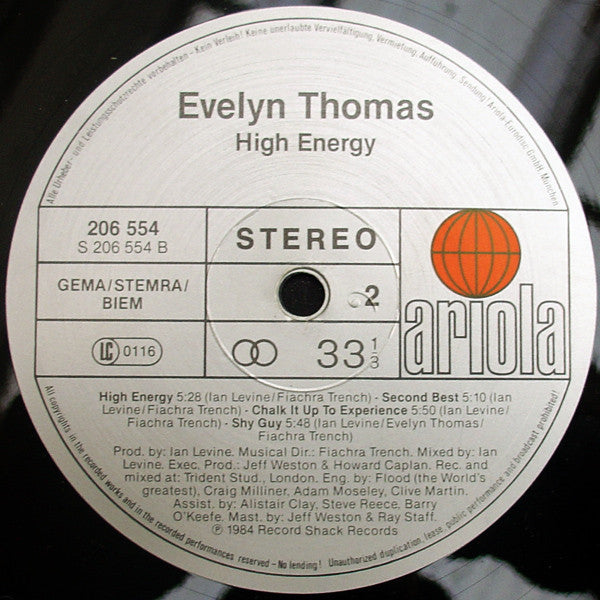 Evelyn Thomas : High Energy (LP, Album)