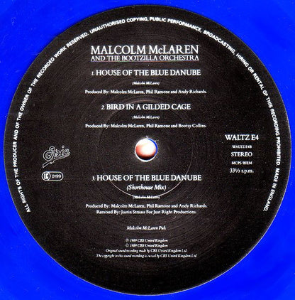 Malcolm McLaren And The Bootzilla Orchestra : House Of The Blue Danube (12", S/Sided, Etch, Ltd, Blu)