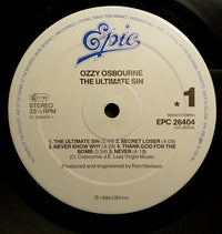 Ozzy Osbourne : The Ultimate Sin (LP, Album)