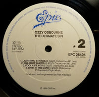 Ozzy Osbourne : The Ultimate Sin (LP, Album)