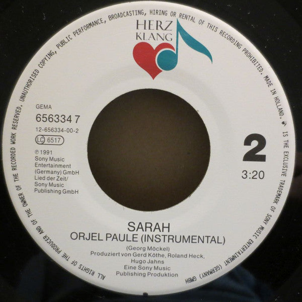 Sarah (29) : Orjel Paule (7")