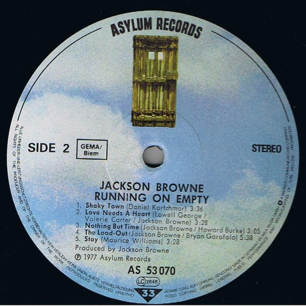 Jackson Browne : Running On Empty (LP, Album, RE)