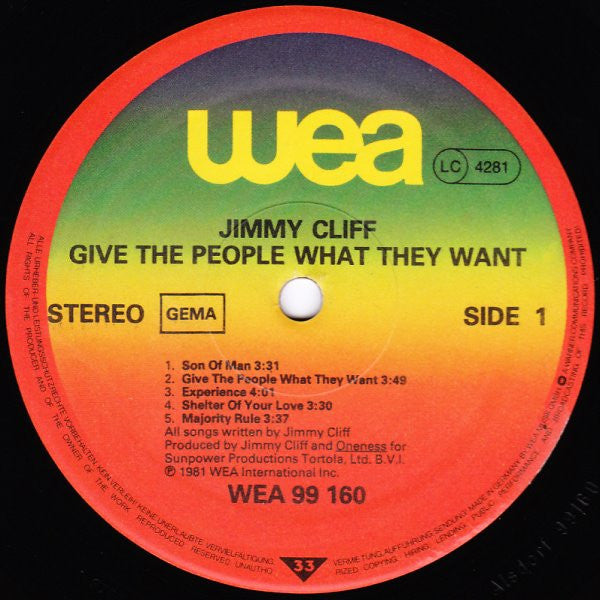 Jimmy Cliff : Give The People What They Want (LP, Album)