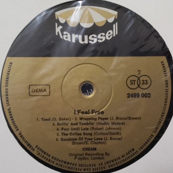 Cream (2) : I Feel Free (LP, Comp)
